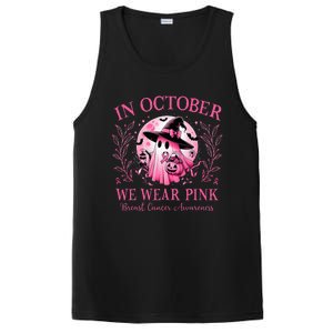 In October We Wear Ghost Witch Breast Cancer Halloween PosiCharge Competitor Tank