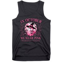 In October We Wear Ghost Witch Breast Cancer Halloween Tank Top