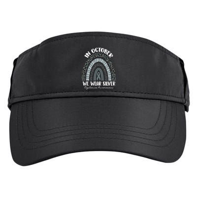 In October We Wear Silver Leopard Rainbow Dyslexia Awareness Adult Drive Performance Visor