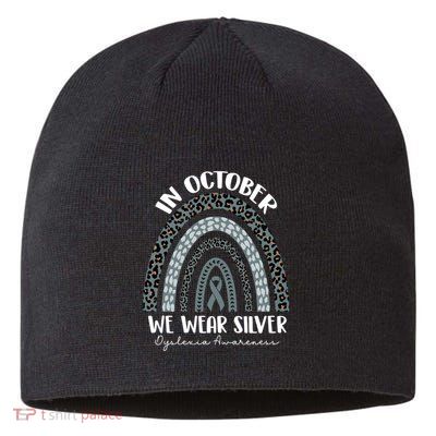 In October We Wear Silver Leopard Rainbow Dyslexia Awareness Sustainable Beanie