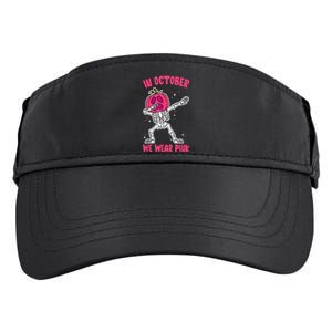 In October We Wear Pink Breast Cancer Pumpkin Halloween Adult Drive Performance Visor