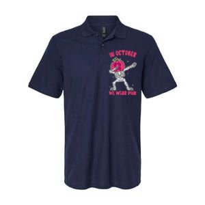 In October We Wear Pink Breast Cancer Pumpkin Halloween Softstyle Adult Sport Polo