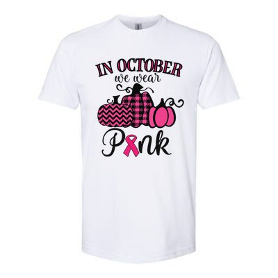 In October We Wear Pink Thanksgiving Breast Cancer Awareness Softstyle® CVC T-Shirt