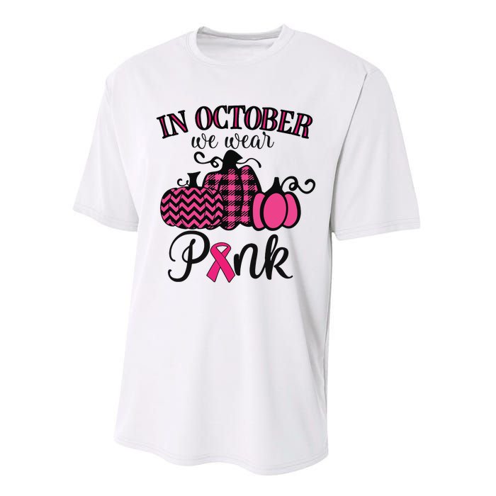 In October We Wear Pink Thanksgiving Breast Cancer Awareness Performance Sprint T-Shirt