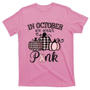 In October We Wear Pink Thanksgiving Breast Cancer Awareness T-Shirt