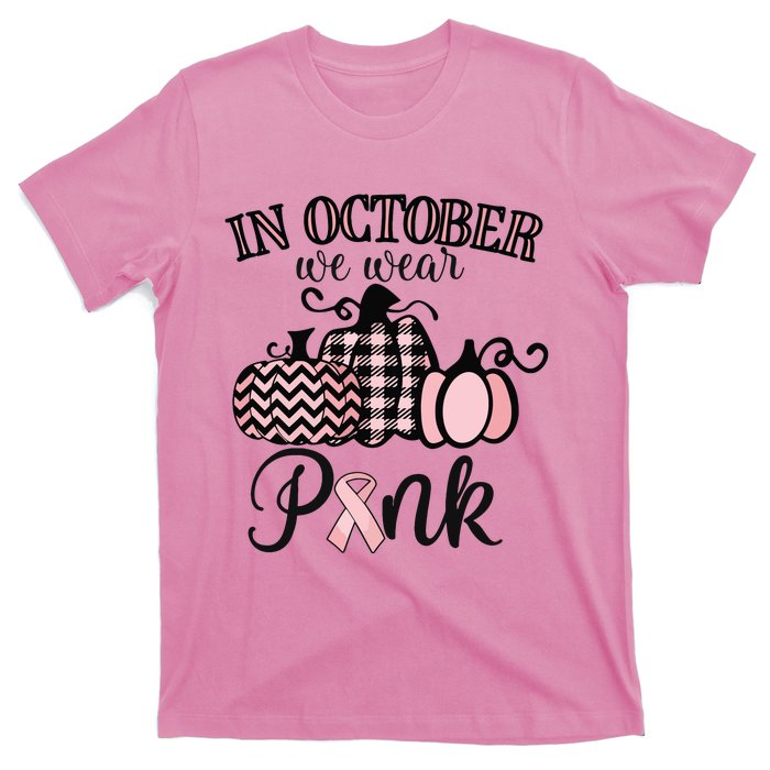 In October We Wear Pink Thanksgiving Breast Cancer Awareness T-Shirt