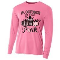 In October We Wear Pink Thanksgiving Breast Cancer Awareness Cooling Performance Long Sleeve Crew