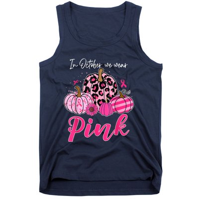 In October We Wear Pink Pumpkin Breast Cancer Awareness Tank Top