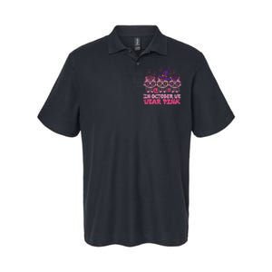 In October We Wear Pink Sugar Skull Halloween Breast Cancer Softstyle Adult Sport Polo