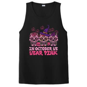 In October We Wear Pink Sugar Skull Halloween Breast Cancer PosiCharge Competitor Tank