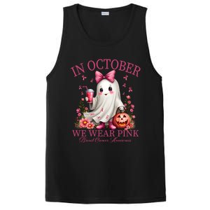 In October We Wear Ghost Breast Cancer Awareness Funny Gift PosiCharge Competitor Tank