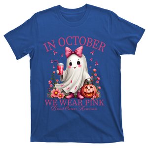 In October We Wear Ghost Breast Cancer Awareness Funny Gift T-Shirt