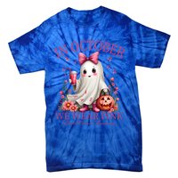 In October We Wear Ghost Breast Cancer Awareness Funny Gift Tie-Dye T-Shirt