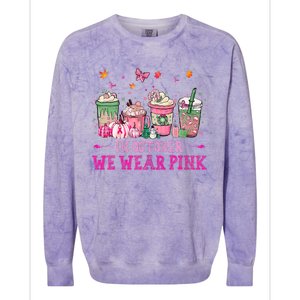 In October We Wear Pink Gnomes Breast Cancer Halloween Colorblast Crewneck Sweatshirt