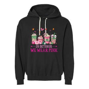 In October We Wear Pink Gnomes Breast Cancer Halloween Garment-Dyed Fleece Hoodie