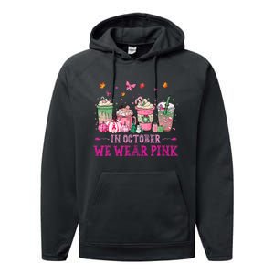 In October We Wear Pink Gnomes Breast Cancer Halloween Performance Fleece Hoodie