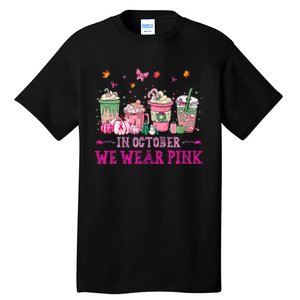 In October We Wear Pink Gnomes Breast Cancer Halloween Tall T-Shirt