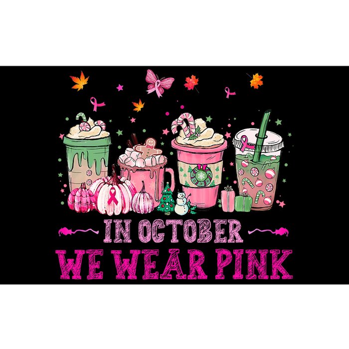 In October We Wear Pink Gnomes Breast Cancer Halloween Bumper Sticker