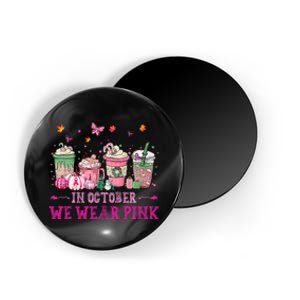 In October We Wear Pink Gnomes Breast Cancer Halloween Magnet