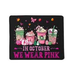 In October We Wear Pink Gnomes Breast Cancer Halloween Mousepad