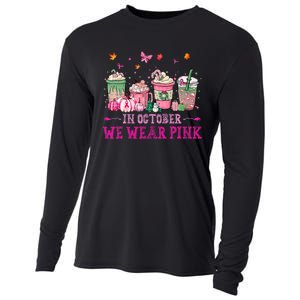 In October We Wear Pink Gnomes Breast Cancer Halloween Cooling Performance Long Sleeve Crew