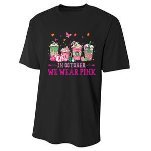 In October We Wear Pink Gnomes Breast Cancer Halloween Performance Sprint T-Shirt