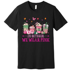 In October We Wear Pink Gnomes Breast Cancer Halloween Premium T-Shirt