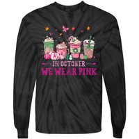 In October We Wear Pink Gnomes Breast Cancer Halloween Tie-Dye Long Sleeve Shirt