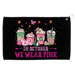 In October We Wear Pink Gnomes Breast Cancer Halloween Grommeted Golf Towel