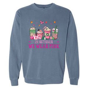 In October We Wear Pink Gnomes Breast Cancer Halloween Garment-Dyed Sweatshirt