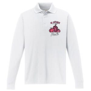 In October We Wear Pink Thanksgiving Breast Cancer Awareness Performance Long Sleeve Polo