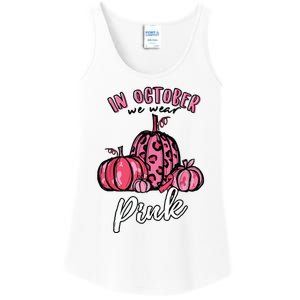 In October We Wear Pink Thanksgiving Breast Cancer Awareness Ladies Essential Tank