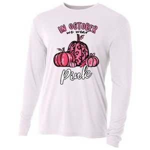 In October We Wear Pink Thanksgiving Breast Cancer Awareness Cooling Performance Long Sleeve Crew