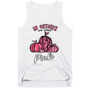 In October We Wear Pink Thanksgiving Breast Cancer Awareness Tank Top