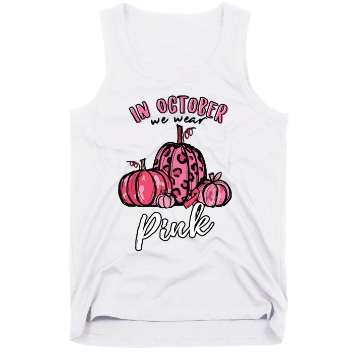 In October We Wear Pink Thanksgiving Breast Cancer Awareness Tank Top