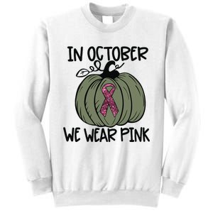 In October We Wear Pink Thanksgiving Breast Cancer Awareness Sweatshirt