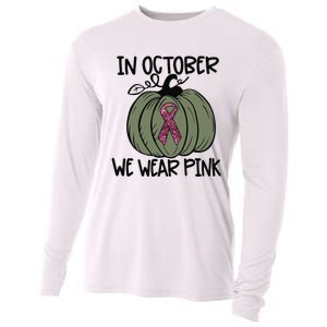 In October We Wear Pink Thanksgiving Breast Cancer Awareness Cooling Performance Long Sleeve Crew