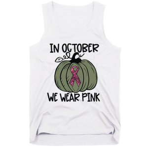 In October We Wear Pink Thanksgiving Breast Cancer Awareness Tank Top