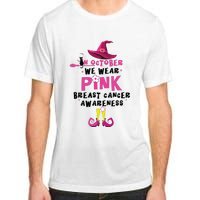 In October We Wear Pink Witch With Hat Breast Cancer Adult ChromaSoft Performance T-Shirt