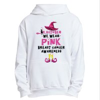 In October We Wear Pink Witch With Hat Breast Cancer Urban Pullover Hoodie