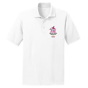 In October We Wear Pink Witch With Hat Breast Cancer PosiCharge RacerMesh Polo