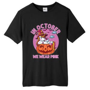 In October We Wear Pink Unicorn Breast Cancer Awareness Tall Fusion ChromaSoft Performance T-Shirt