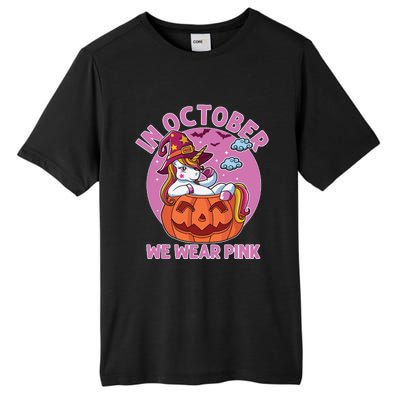 In October We Wear Pink Unicorn Breast Cancer Awareness Tall Fusion ChromaSoft Performance T-Shirt