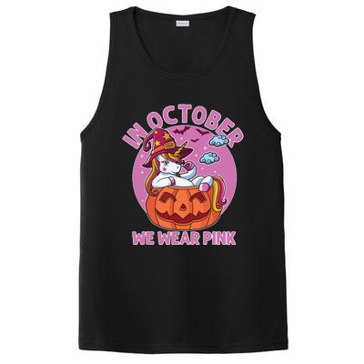 In October We Wear Pink Unicorn Breast Cancer Awareness PosiCharge Competitor Tank