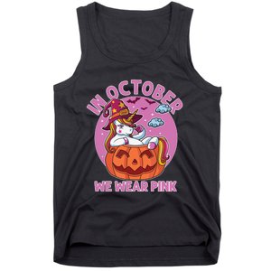 In October We Wear Pink Unicorn Breast Cancer Awareness Tank Top