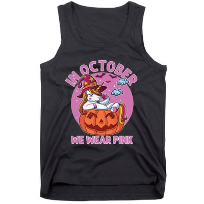 In October We Wear Pink Unicorn Breast Cancer Awareness Tank Top