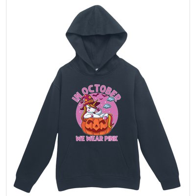 In October We Wear Pink Unicorn Breast Cancer Awareness Urban Pullover Hoodie