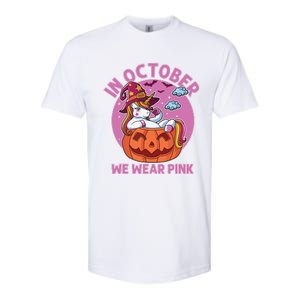 In October We Wear Pink Unicorn Breast Cancer Awareness Softstyle CVC T-Shirt