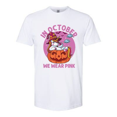 In October We Wear Pink Unicorn Breast Cancer Awareness Softstyle CVC T-Shirt