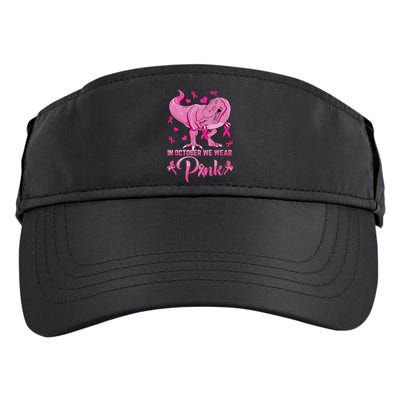 In October We Wear Pink Cute Dino Breast Cancer Kids Boy Adult Drive Performance Visor